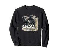 Black Lab Puppies Dock Duo Cute Labrador Art Felpa