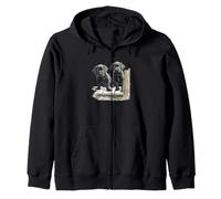 Black Lab Puppies Dock Duo Cute Labrador Art Felpa con Cappuccio