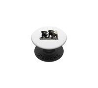 Black Lab Puppies Duo Rustic Dock Grano Erba Art PopSockets PopGrip Adesivo