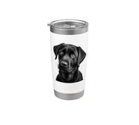 Black Lab - Razza di cane realistica con ritratto di cucciolo Bicchiere termico in acciaio inox doppia parete