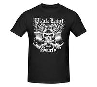 Black Label Music Society - Maglietta da uomo a girocollo a maniche corte, alla moda, colore mélange, Nero , XL