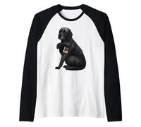 Black Labrador Dad Dog Owner Maglia con Maniche Raglan