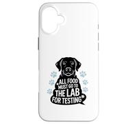 Black Labrador Humor Quote All Food Must Go to the Lab Custodia per iPhone 16 Plus