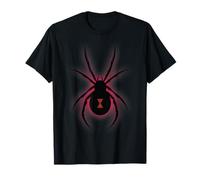 Black Le Widow Spider Silhouette Red Clessidra Grafica Maglietta