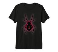Black Le Widow Spider Silhouette Red Clessidra Grafica Maglietta Premium