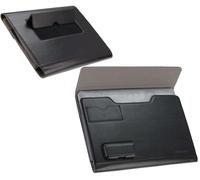 Black Leather Folio Case - Compatible With HP Envy (15-as105ng) 39.6 cm (15.6 in