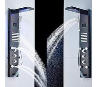Black LED Pannello Doccia A LED CASSAZIONE Porta Per La Doccia Schermata Schermata Spa Jet Tre Manici Set Di Rubinetti Per Lavello A Rubinetto Del Mixer