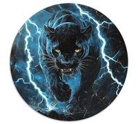 Black Leopard 1000 Pezzis Puzzle Rotondo Per Bambini Animali Per Adulti Regali Educativi Difficile E Impossibile Idea Regalo Per Lei O Lui 1000pcs (67.5x67.5cm)