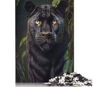 Black Leopard Jigsaw Puzzle Impossibili 1000Pcs Decorazione Per La Casa. Rilassamento E Intelligence Per Adulti E Bambini Da 12 Anni 1000pcs (75x50cm)