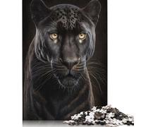 Black Leopard Portrait Puzzle Impossible 1000Pcs Decorazione Per La Casa. Rilassamento E Intelligence Per Adulti E Ragazzi Da 14 Anni 1000pcs (75x50cm)