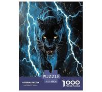 Black Leopard Puzzle Impossibili 1000Pcs Decorazione Per La Casa. Giochi Rilassamento E Intelligence Per Adulti E Ragazzi Da 14 Anni 38x26cm/1000pcs