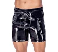 Black Level Vinyl Shorts with Padded Zip 2890569 Black S