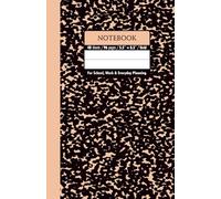 Black & Light Apricot Marble School Notebook - Grid, 96 Pages, 5.5" x 8.5", Soft Matte Cover: For schoolwork, math, science, creative projects, and daily planning
