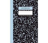 Black & Light Blue Gray Marble School Notebook - Grid, 96 Pages, 5.5" x 8.5", Soft Matte Cover: For schoolwork, math, science, creative projects, and daily planning