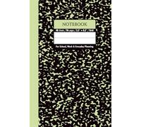 Black & Light Green Marble School Notebook - Grid, 96 Pages, 5.5" x 8.5", Soft Matte Cover: For schoolwork, math, science, creative projects, and daily planning