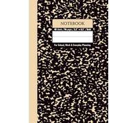 Black & Light Sand Marble School Notebook - Grid, 96 Pages, 5.5" x 8.5", Soft Matte Cover: For schoolwork, math, science, creative projects, and daily planning