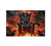 Black Light Skull King Terror Hell con lava e corvi 1000 pezzi puzzle per adulti puzzle in legno per adulti regali decorazione della casa