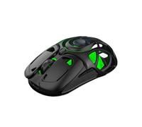 (Black) Light Weight Game Mouse Tri-mode 2.4G Bluetooth Wired Hollow Out RGB Effect
