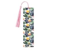 Black Lily Pads 1 Stampa 5 pz Segnalibro in Legno per Uomini Donne Segnalibri con Nappa, Segnalibri Regali per gli amanti dei libri