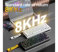 (Black Line Wireless) X68HE ATTACK SHARK Magnetic Gaming Keyboard Mechanical Wired for Pro Gaming 0.01mm Rapid Trigg 8000Hz SOCD/Rs 0.125ms 128K Rate