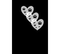 Black Lined Heart Paw Tracks Notebook: Pet Lovers Themed Journal, Dog Moms, Animal Lover Cute, Writing Pages, Journaling or Planning: Notepad for ... Furry Friends & Heart Warming Moment