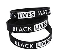 Black Lives Matter Braccialetto 3 Pezzi Braccialetti in Silicone Ispirati per L'uso Quotidiano Messaggi Positivi Regali di Supporto