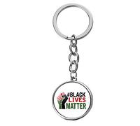 Black Lives Matter Statement Portachiavi I Can't Breathe Protest BLM Black Lives Matter Multicolore Portachiavi Rotondo Cupola di Vetro