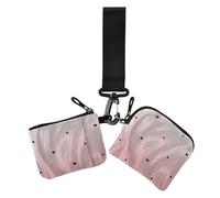 Black Love Spot - Portafoglio portamonete da donna con porta carte di credito, piccolo organizer staccabile per carte di credito, con tasca portamonete con cerniera, per donna, 2 pezzi, Punto d'amore