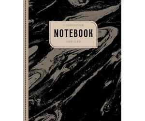 black marble composition notebook: blank unlined journal with mead Black and White cover |100 Unruled pages | 7.5 x 9.25 inches | School Supplies