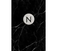 Black Marble Monogram Journal - “N”: N Monogrammed Composition Notebook for Men and Women