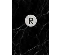 Black Marble Monogram Journal - “R”: R Monogrammed Composition Notebook for Men and Women