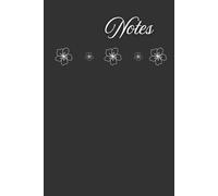 Black Matte Cherry Blossom Notebook: Hardcover Minimalistic Notebook, College Ruled - 120 pages, Lined Paper, Black and White, Medium-Sized 6” x 9” Notebook