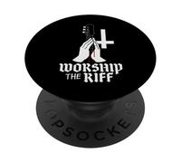 Black Metal Corpse Paint Croce invertita Musica occulta PopSockets PopGrip Adesivo