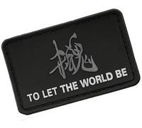Black Metal Gear - Toppa con scritta in inglese "Let The World Be", stile militare, per tattiche e morali