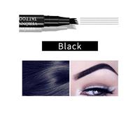 (black)Microblading Eyebrow Pencil, Eyebrow Pen 4 Tips Liquid Waterproof Eyebrow Pencil with 4 Points for Lasting Natural 3D Eyebrow Makeup