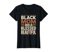 Black Mom Bold Blessed Bella Empowering Citazione Maglietta