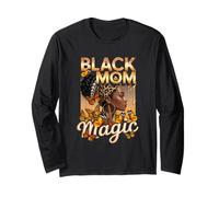 Black Mom Magic Melanin Queen Butterfly afroamericana Maglia a Manica