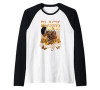 Black Mom Magic Melanin Queen Butterfly afroamericana Maglia con Maniche Raglan