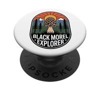 Black Morel Explorer Mushroom Forager Hiking PopSockets PopGrip Adesivo