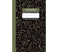 Black & Moss Green Marble School Notebook - Grid, 96 Pages, 5.5" x 8.5", Soft Matte Cover: For schoolwork, math, science, creative projects, and daily planning
