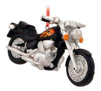 Black Motorcycle With Flames Resin Hanging Christmas Ornament