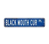 Black Mouth Cur cartello stradale animale selvatico 10,2 x 45,7 cm personalizzato antivento metallo latta segno novità pittura ferro per casa giardino bar cucina bar