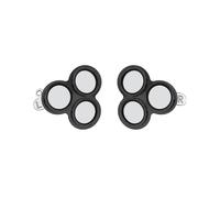 (Black, Multicolor) 2Pcs For Meta Quest 3S Front Lens Alloy + Tempered Glass Anti-Explosion Protective Film - Black
