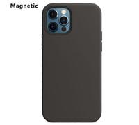 (Black, Multicolor) For iPhone 12 Pro Max Compatible with MagSafe Liquid Silicone Phone Back Cover (No Logo) - Dark Purp
