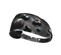 Black Mystery Heart Stone - Fascia elastica per capelli, unisex, morbida e traspirante, ad assorbimento rapido, in poliestere