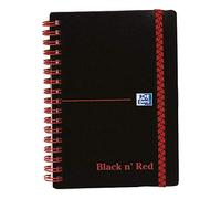 Black n Red Notebook Wirebound Polypropylene 90gsm Ruled 140pp A6 Ref 100080476