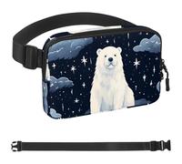 Black Night Polar Bear-1689 - Marsupio unisex, alla moda, sportivo, sottile, alla moda, per jogging, escursionismo, donna, uomo, multicolore, 4 x 23 x 15 cm, Multicolore, 1.5x9.0x5.9in/4x23x15cm