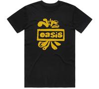 Black Oasis Liam and Noel Gallagher Gold Logo autorizzato Uomo maglietta