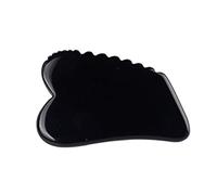 Black Obsidian Gua Sha Tool Cura del viso Raschietto dimagrante Massaggio alla testa a dente di sega Pietra naturale Sollevamento del viso Bellezza del collo, 1 pz decorazione della stanza