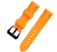 Black Orange 22 24 mm Canda di guardia in gomma per cinghia di orologio Panerai Silicone Bracciale da polso a nastro impermeabile (colore: 26 mm, dimensione: 24 mm)